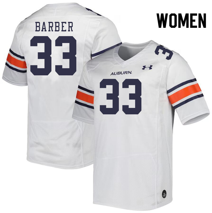 Women #33 D.J. Barber Auburn Tigers College Football Jerseys Stitched-White